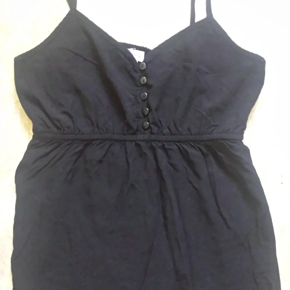 Cotton On Tank Top Juniors Small Black Spaghetti Strap Solid Pullover Womens - Picture 3 of 4